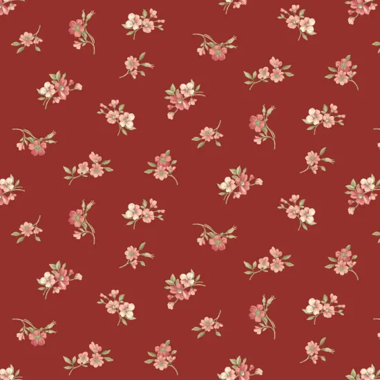 Sweet Blush Floral Rose Rose Buds Red by P and B Textiles Cotton Fabric BTY {2}