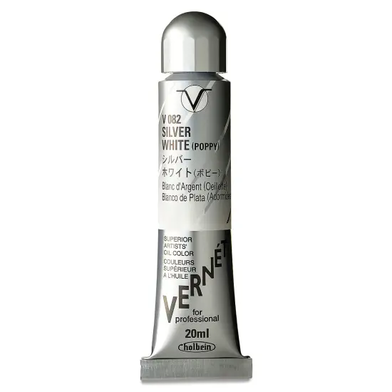Holbein Vern&eacute;t Superior Artists' Oil Color - Silver White Flake (Poppy), 20 ml tube {2}