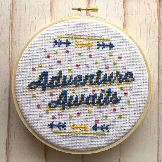 Adventure Awaits Counted Cross Stitch DIY KIT Intermediate {2}