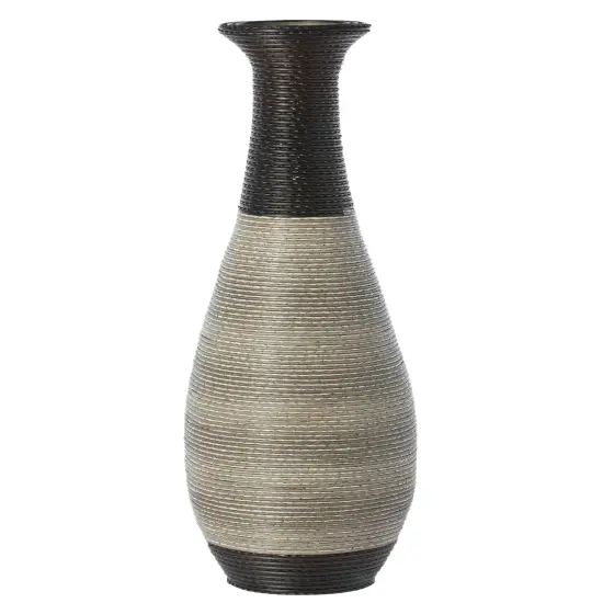 39-Inch Tall Standing Designer Floor Vase - Durable Artificial Rattan - Elegant Two-Tone Dark Brown Finish - Ideal Decor Accent for Living Room, Bedroom, Entryway - Stylish Home Decor Statement Piece {3}