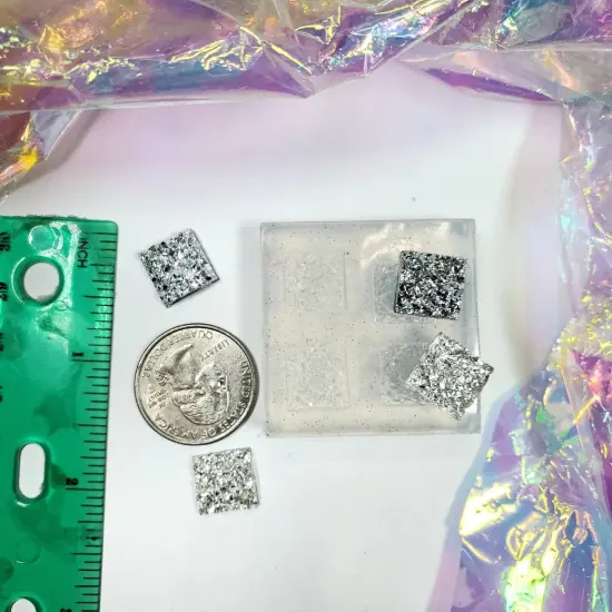 Square Druzy Chunky Stud Silicone Mold(B4) {3}