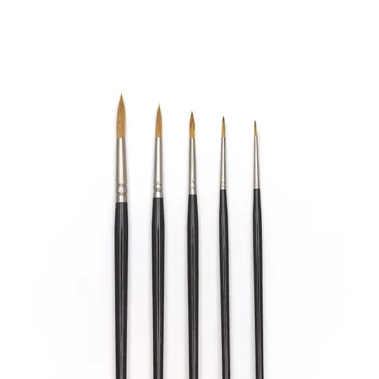 Blick Pointed Scholastic Brush - Round, Short Handle, Set of 5 {1}