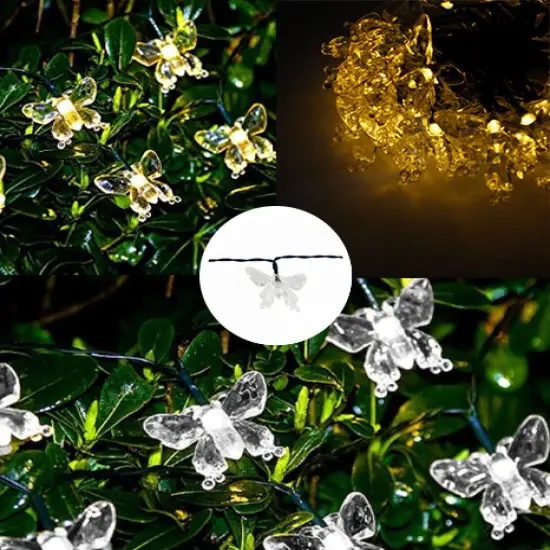 Perfect Holiday LED Solar String Lights - Butterfly Design Multicolor {5}