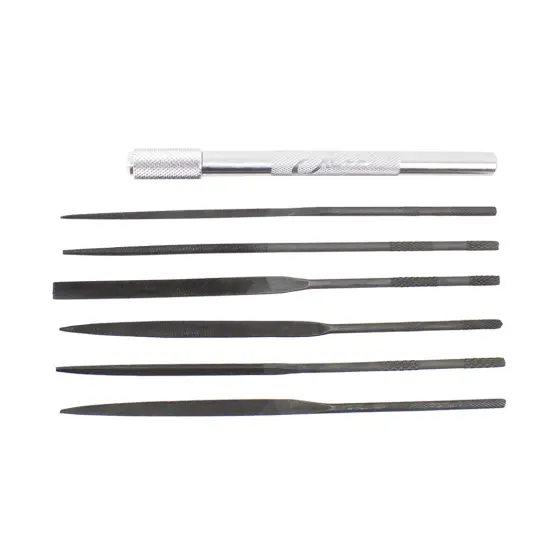 6-Piece Assorted Sharpening File Set with Handle {1}
