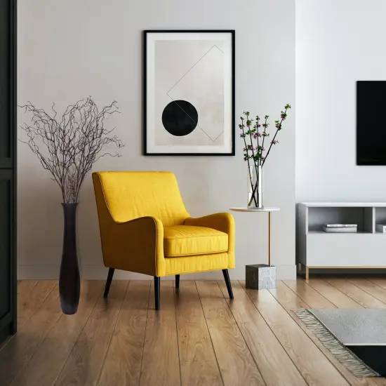 Brown Decorative Contemporary Mango Wood Curved Shaped Floor Vase, 30 Inch {2}