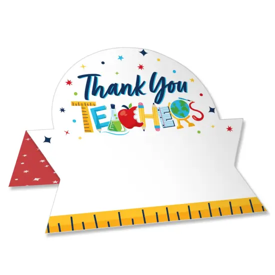 Big Dot of Happiness Thank You Teachers - Teacher Appreciation Tent Buffet Card - Table Setting Name Place Cards - Set of 24 {1}