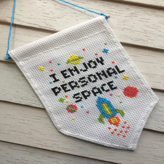 Personal Space Tiny Banner Counted Cross Stitch Kit {3}