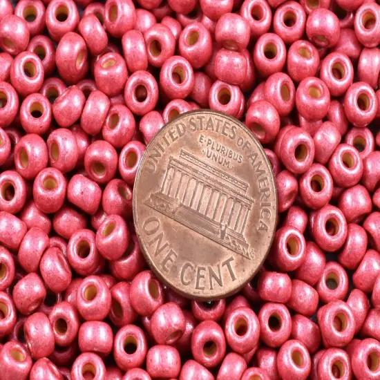 15G Opaque Matte Lt Cranberry DuraCoatMiyuki 6/0 Seed Beads - 6-4211F {2}