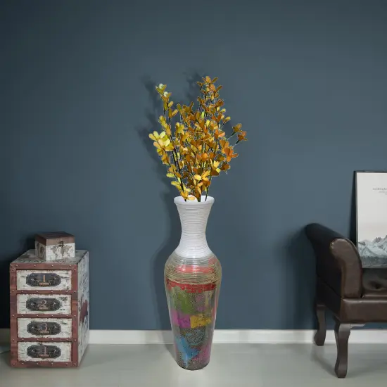 Uniquewise Tall Vases for Floor, Large Contemporary Bamboo Floor Vase for Dining, Living Room, Entryway Decoration Fill It with Dried Branches or Flowers, 29 {3}