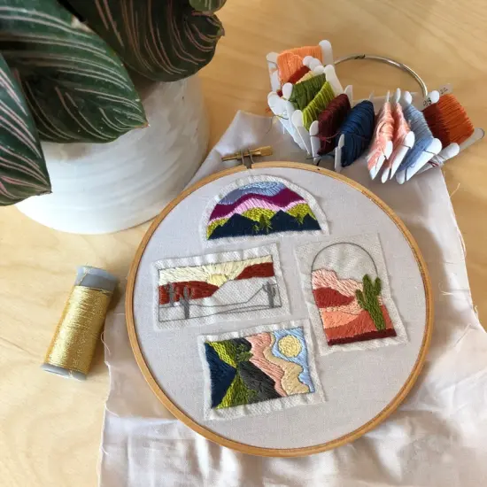 MCreativeJ Landscapes- Peel Stick and Stitch Hand Embroidery Patterns {2}