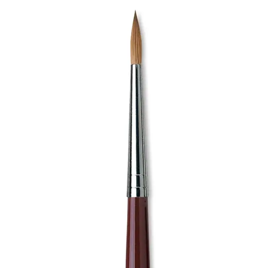 Da Vinci Kolinsky Red Oil Sable Brush - Round, Long Handle, Size 8 {1}