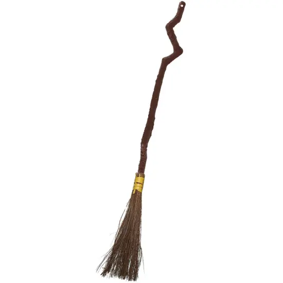 Witch Broomstick Costume Accessories - Realistic Wizard Flying Broom Stick Costumes Accessory for Kids and Adults Brown {1}