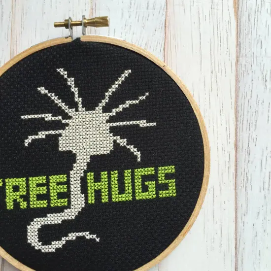 Free Hugs Alien Creature Counted Cross Stitch DIY KIT Intermediate {2}