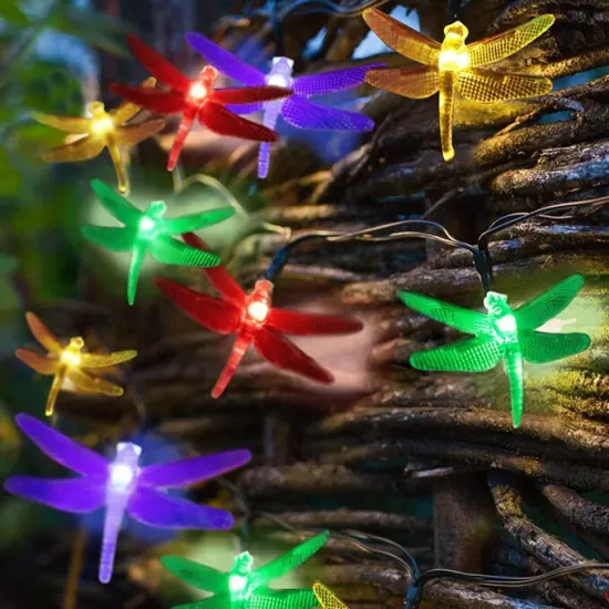 Perfect Holiday 30 LED Solar String Light Dragonfly Multicolor {1}
