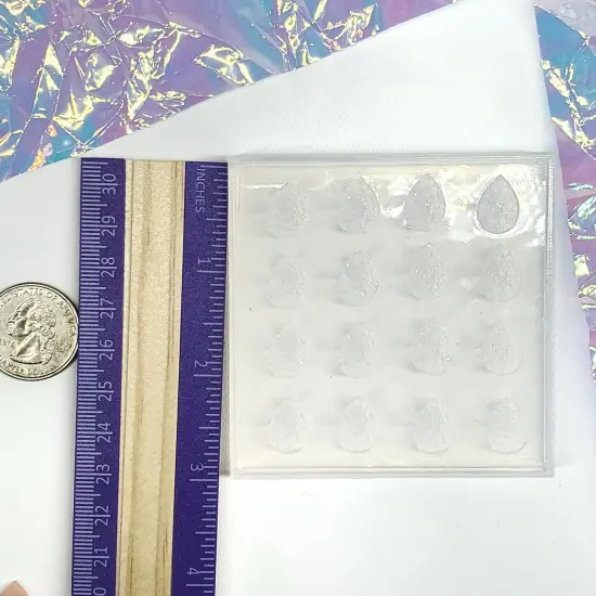 Tear Drop Druzy Silicone Mold 10mmx14mm, 8 Pairs(B1) {4}