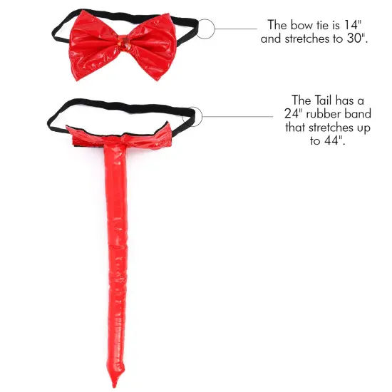 Devil Costume Accessory Set - Demon Costume Accessories Kit Includes Horns, Bowtie and Tail {5}