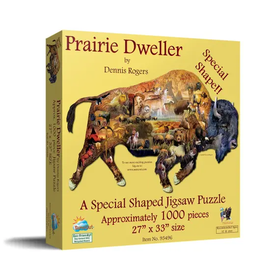 Sunsout Prairie Dweller 1000 pc Special Shape Jigsaw Puzzle 95496 {3}