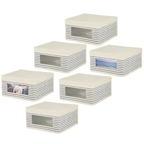 mDesign Fabric Closet Storage Organizer Box, Medium, 6 Pack {6}