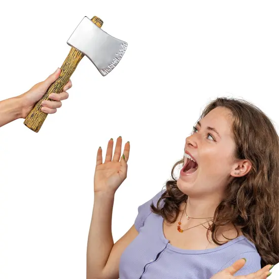 Realistic Hatchet Axe Toy - Wood Look Lumberjack Props Costume Accessories with Fake Tin Blade {3}