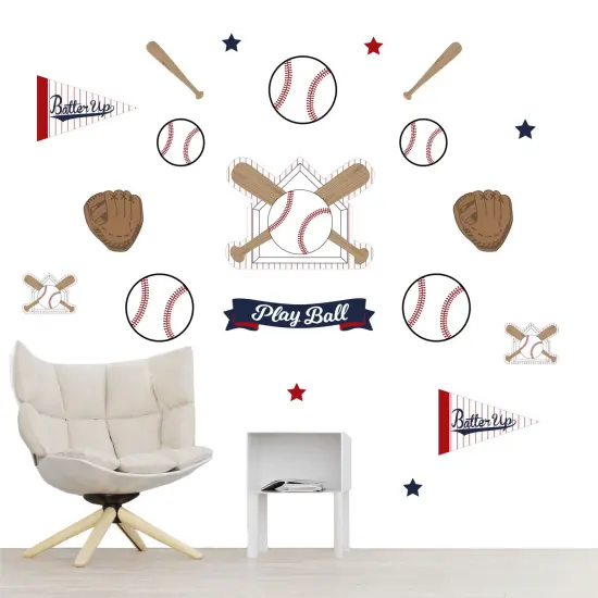 Big Dot of Happiness Batter Up - Baseball - Peel and Stick Sports Decor Vinyl Wall Art Stickers - Wall Decals - Set of 20 {1}