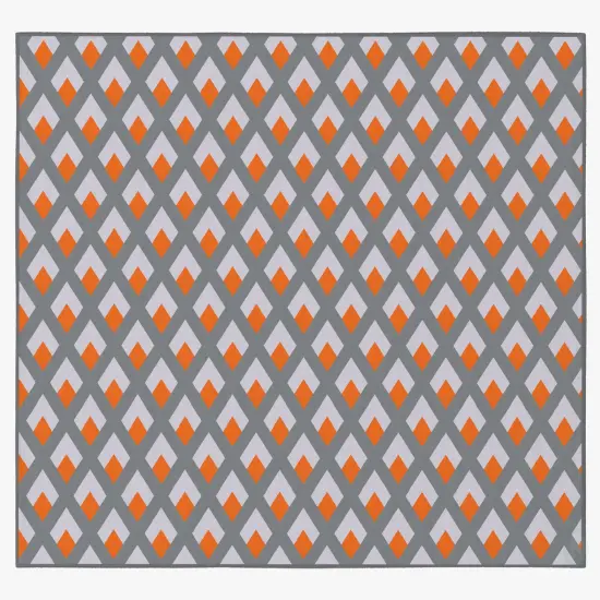 Deerlux Modern Living Room Area Rug with Nonslip Backing, Geometric Gray and Orange Trellis Pattern {2}