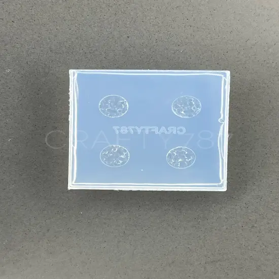 Circle 8mm Druzy Stud Earring Silicone Mold (A5) {3}