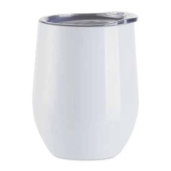 Craft Express Sublimation Printing Stainless Steel Stemless Wine Cup - 12 oz, White, Set of 4 {1}