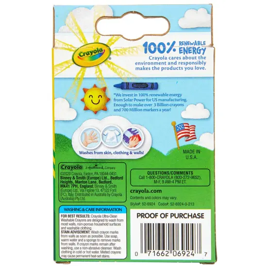 Crayola Washable Crayons-24/Pkg {4}
