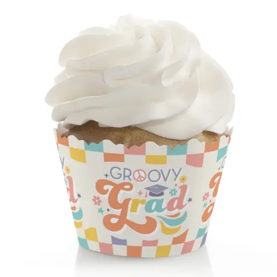 Big Dot of Happiness Groovy Grad - Hippie Graduation Party Decorations - Party Cupcake Wrappers - Set of 12 {1}