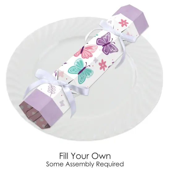 Big Dot of Happiness Beautiful Butterfly - No Snap Floral Baby Shower or Birthday Party Table Favors - DIY Cracker Boxes - Set of 12 {3}