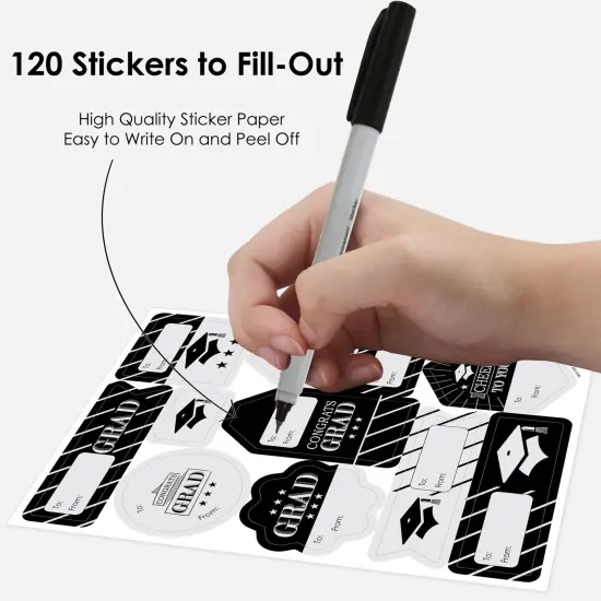Big Dot of Happiness Graduation Cheers - Assorted Graduation Party Gift Tag Labels - To and From Stickers - 12 Sheets - 120 Stickers {4}