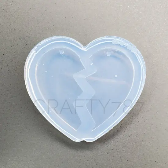 Plain Broken Heart Dangle Earring Silicone Mold (D2) {5}