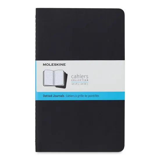 Moleskine Cahier Journals - 8-1/4" x 5", Dotted, Black, Pkg of 3 {1}