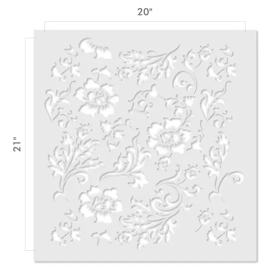 Chic Roses Wallpaper Wall Stencil | 3605 by Designer Stencils | Floral Stencils | Reusable Art Craft Stencils for Painting on Walls, Canvas, Wood | Reusable Plastic Paint Stencil for Home Makeover | Easy to Use & Clean Art Stencil {2}