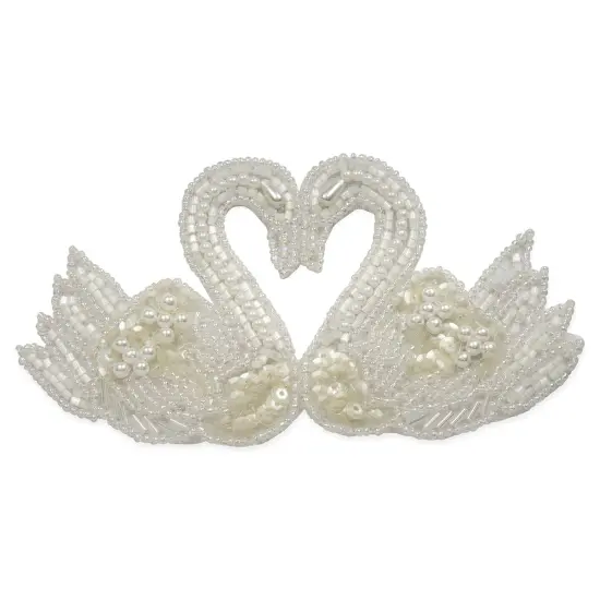 Vintage Bead and Sequin Swan Applique {1}
