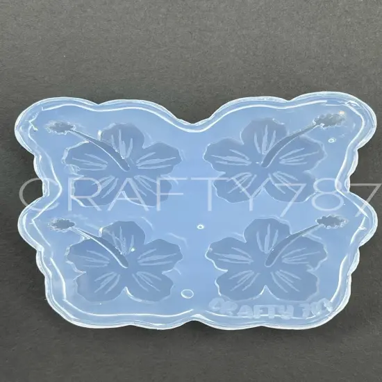Hibiscus Flor de Maga Stud Earring Silicone Mold(A3) {2}