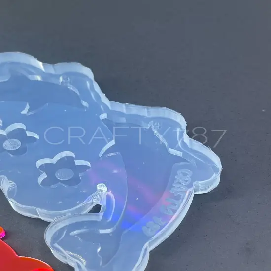 Dolphin Dangle Earring Silicone Mold and Flower stud (C13) {3}