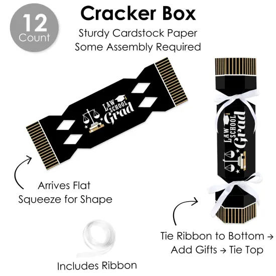 Big Dot of Happiness Law School Grad - No Snap Future Lawyer Graduation Party Table Favors - DIY Cracker Boxes - Set of 12 {6}