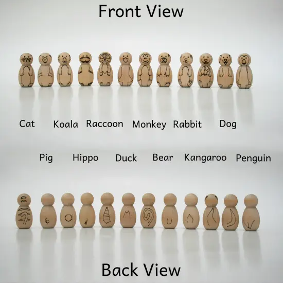 Miniature Animal Peg Doll Set by Pegsies&trade; {4}