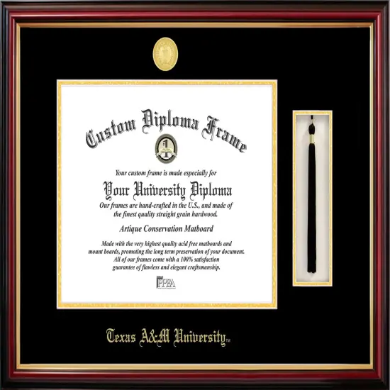 Texas A&M University 16w x 12.5h Tassel Box and Diploma Frame {1}