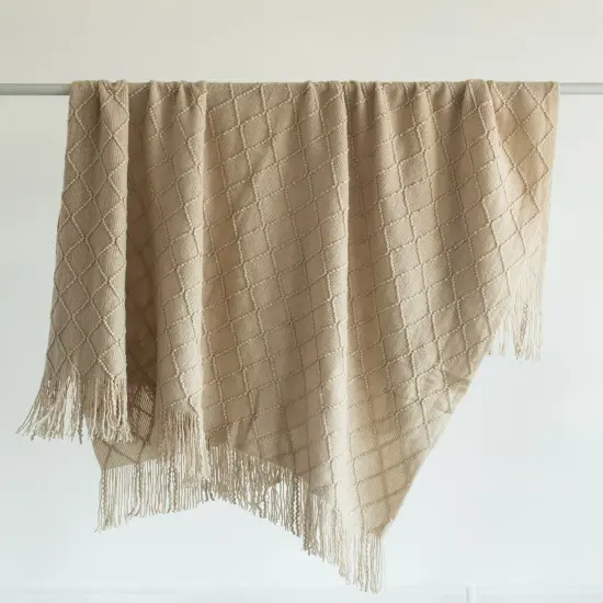 Decorative Throw Blanket - 50x60in Soft Knit with Delightful Fringe Edges for a Sophisticated and Cozy Touch to Your Living Space Lightweight, Breathable, Easy Care, Versatile, All-Season, Ideal for Lounging, Gifting Green {2}