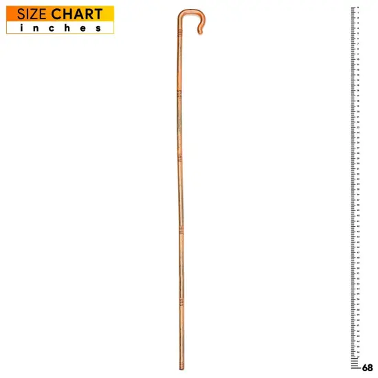 Shepherd's Costume Crook Staff - Shepherd Gold Wood Like Hook Cane for Cosplay and Dress Up {6}