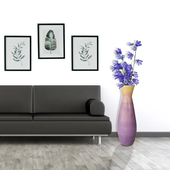 Uniquewise Classic Bamboo Floor Vase Handmade, For Dining, Living Room, Entryway, Fill Up With Dried Branches Or Flowers {2}