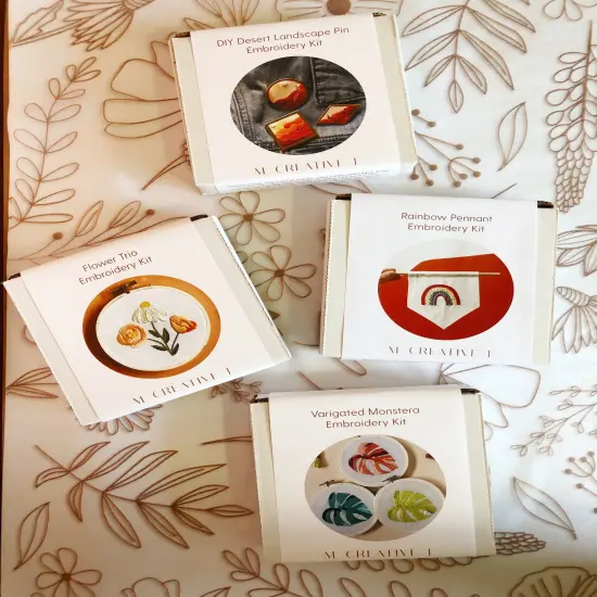 MCreativeJ Flower Trio- DIY Beginner Embroidery Craft Kit {6}