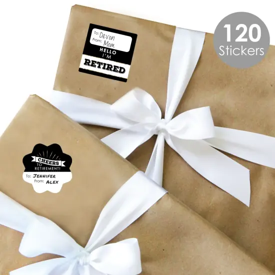 Big Dot of Happiness Happy Retirement - Assorted Retirement Party Gift Tag Labels - To and From Stickers - 12 Sheets - 120 Stickers {3}