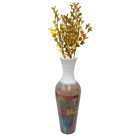 Uniquewise Tall Vases for Floor, Large Contemporary Bamboo Floor Vase for Dining, Living Room, Entryway Decoration Fill It with Dried Branches or Flowers, 29 {1}
