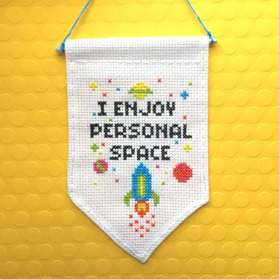 Personal Space Tiny Banner Counted Cross Stitch Kit {1}