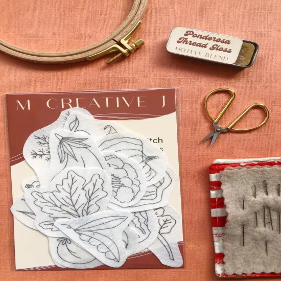 MCreativeJ Veggie Delight - Peel Stick and Stitch Hand Embroidery Patterns {1}