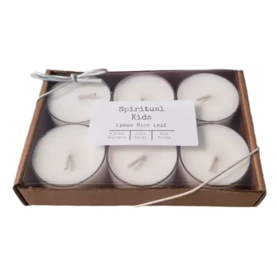 Lemon Mint Leaf Natural Soy Wax Tealights 6 Count Hand Poured with Fragrant/Essential Oils! | Fruity Tea Lights | Herbal Tealights | Birthday Gift | {1}