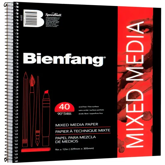 Speedball Bienfang Mixed Media Paper Pad 9"X12"-40 Sheets {2}